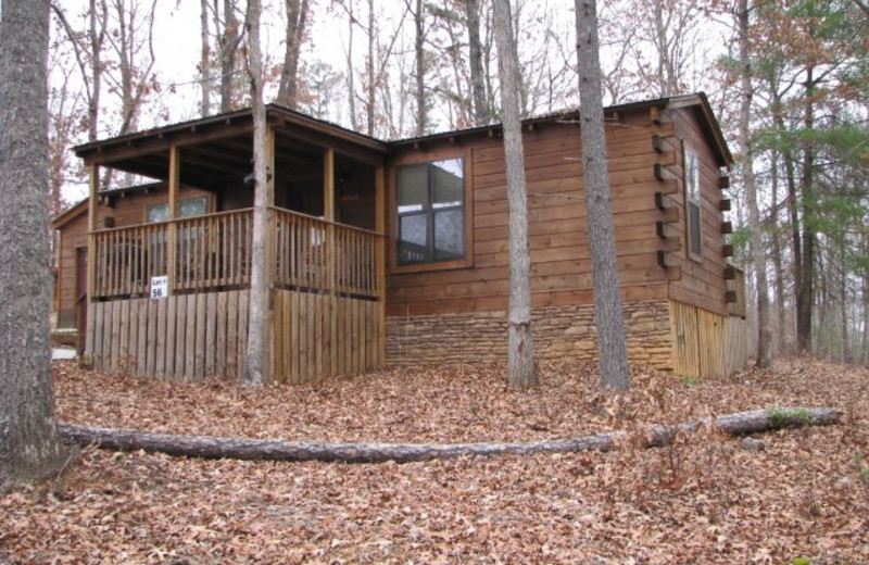 Cabin exterior at Copperhead Lodge.