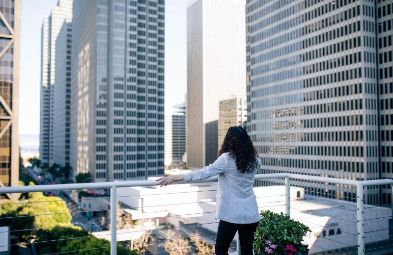 Guest balcony at Club Quarters Hotel Embarcadero, San Francisco.