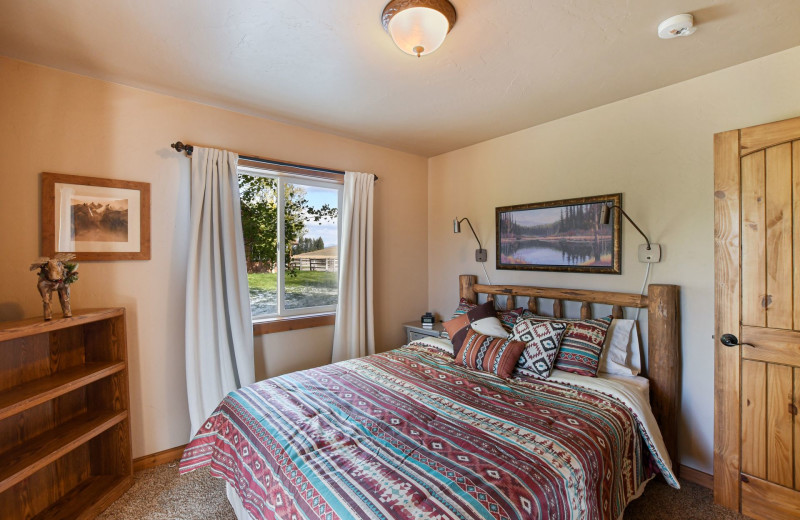 Cabin bedroom at Gentry River Ranch.