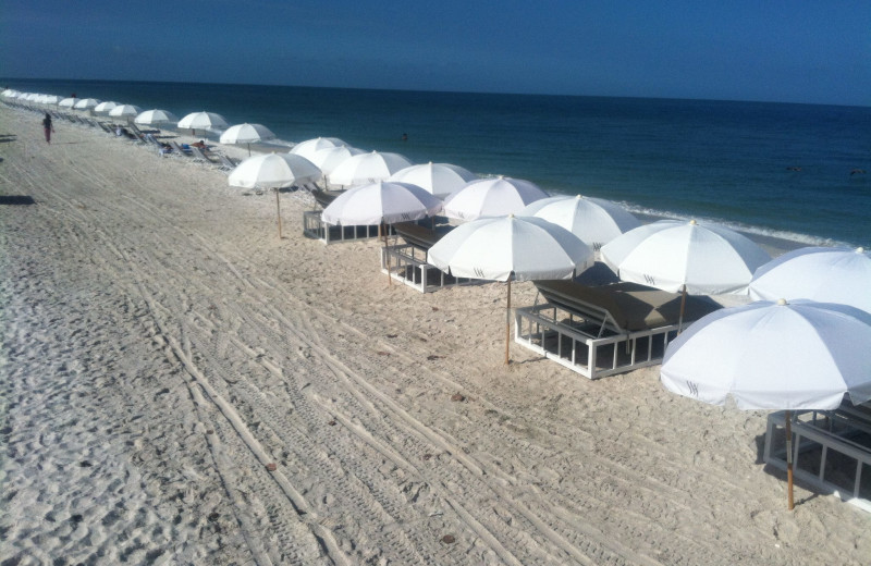 The beach at Waldorf Astoria Naples.