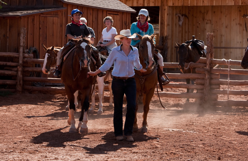 Horseback riding at Red Cliffs Lodge.