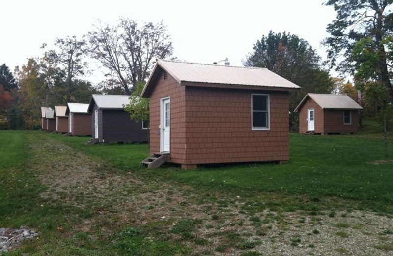 Piano practice shacks at Chautauqua Institution.