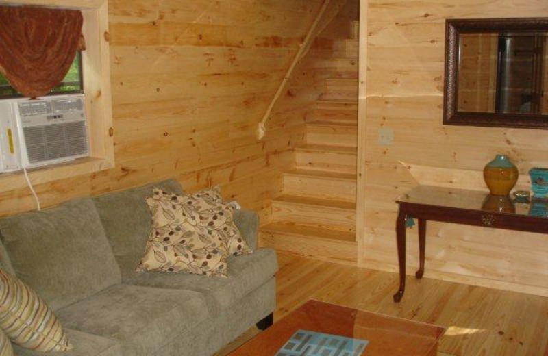 Cottage living room at Kingtown Beach Cottages.