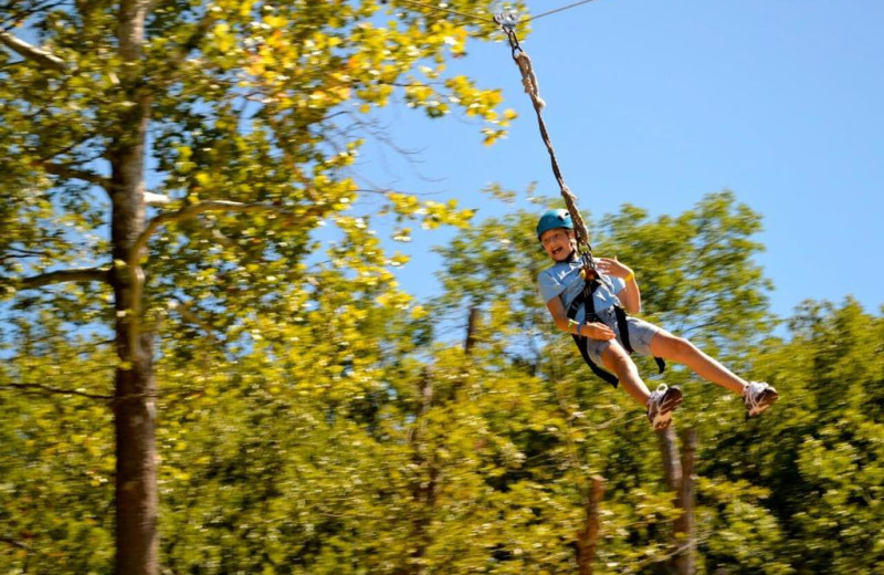 Zip line at YMCA Trout Lodge & Camp Lakewood.