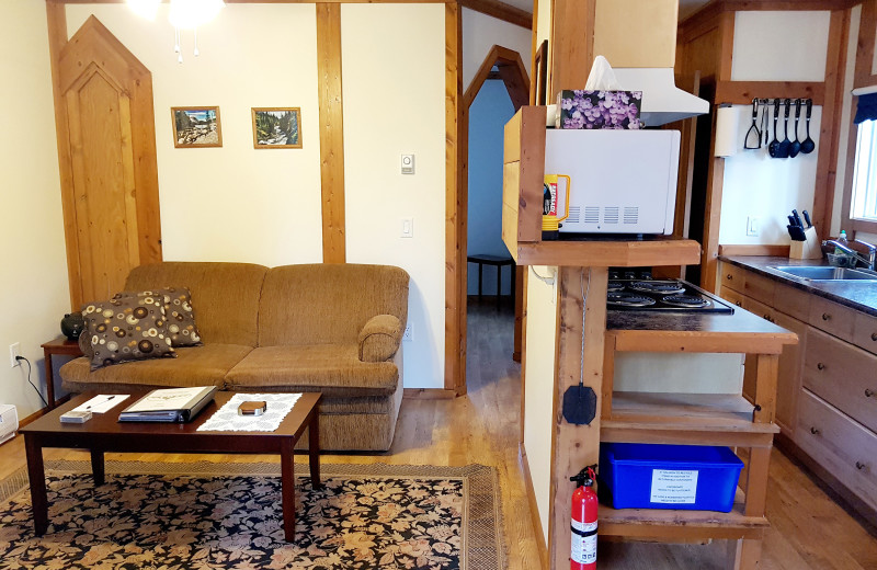 Cottage interior at Expanse Cottages.