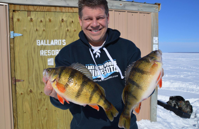 Ice fishing at Ballard's Resort.