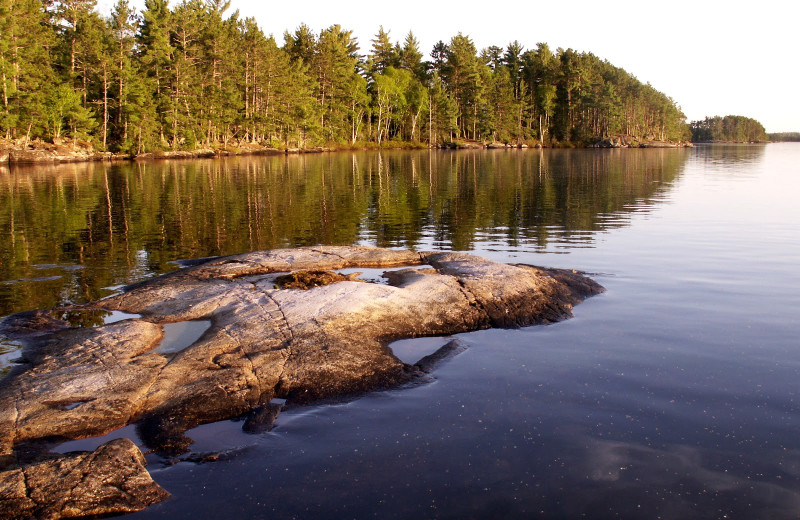 Lake view at Lodge of Whispering Pines.