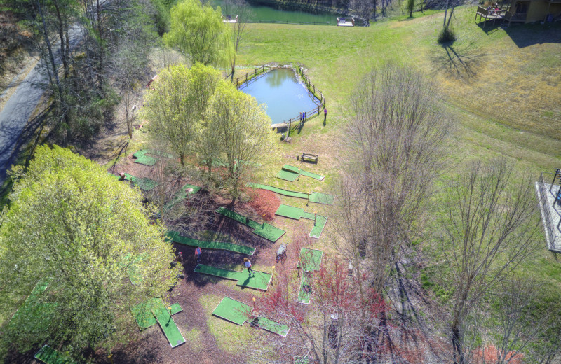 Aerial view of mini golf at Little Valley Mountain Resort.