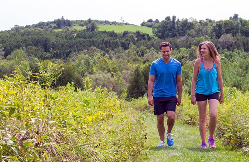 Hiking at Ste. Anne's Spa.
