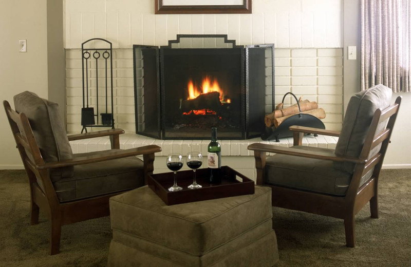 Relax by the fireplace at Smoke Tree Ranch.