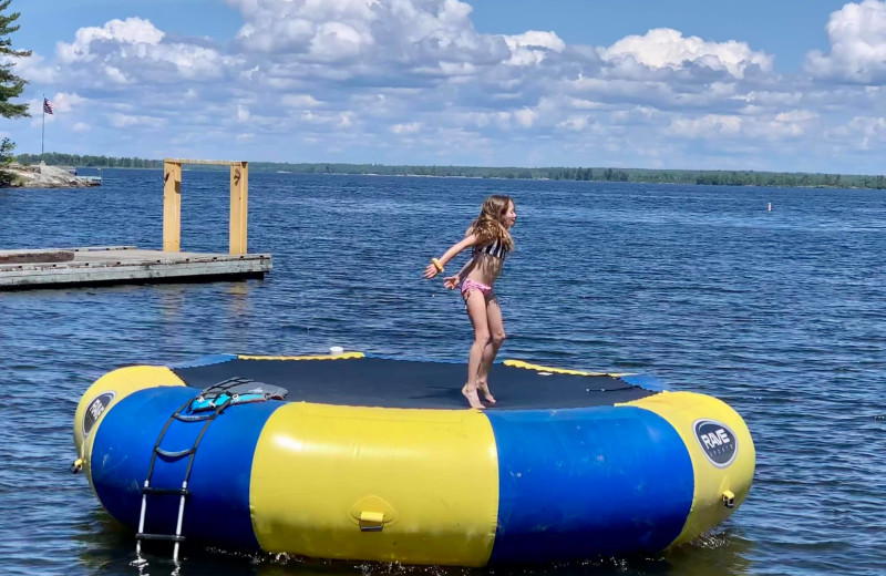 Water trampoline at Lakeview Resort.