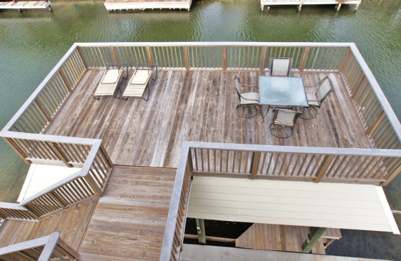 Vacation rental deck at Ryson Vacation Rentals.