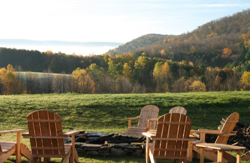 Fire pit at August Lodge Cooperstown.