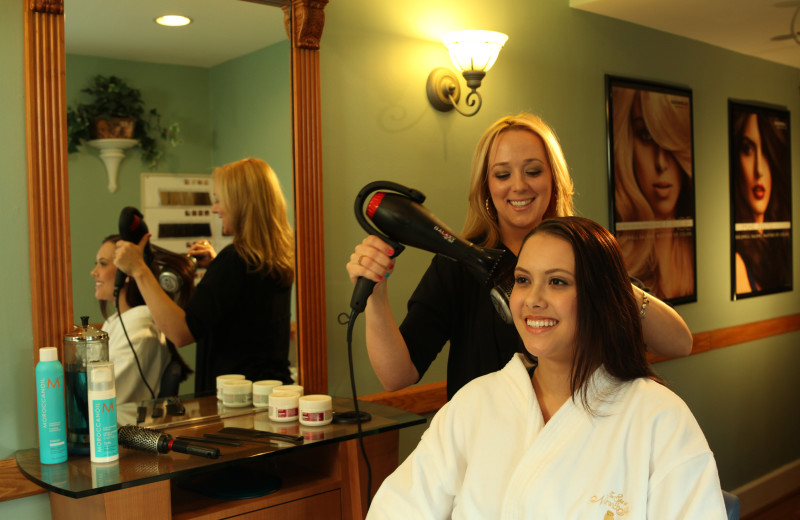 Hair drying at The Spa at Norwich Inn.