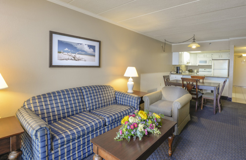 Guest room at Marigot Beach Suites.