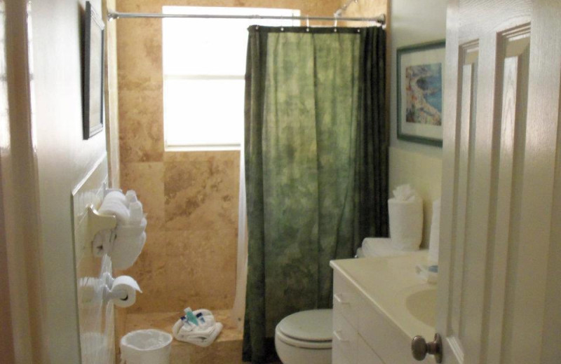 Shower and bathroom view at Coral Bay Resort.