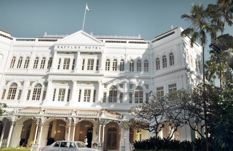 Exterior view of Raffles Hotel - Singapore.