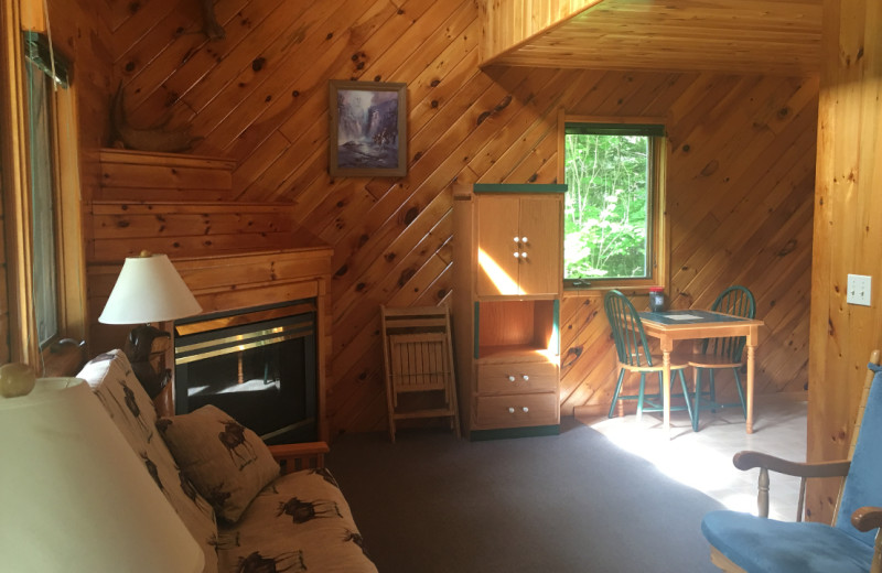 Cabin living room at Golden Eagle Lodge.