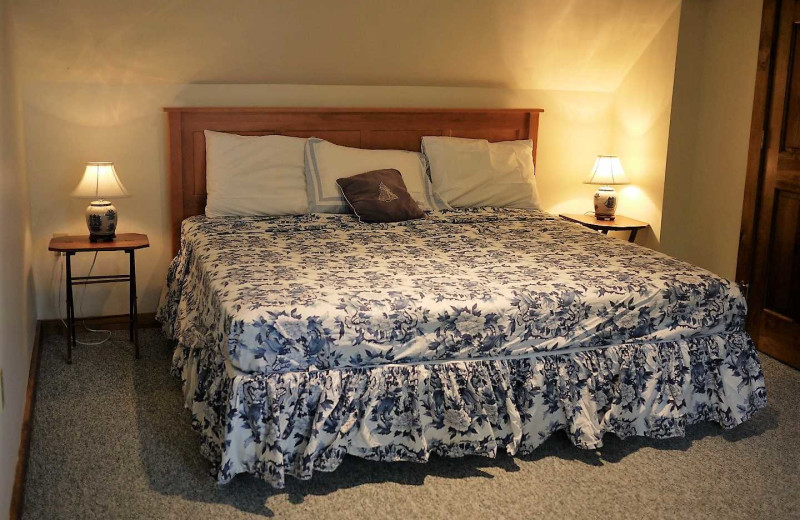 Rental bedroom at Acadia Cottage Rentals.