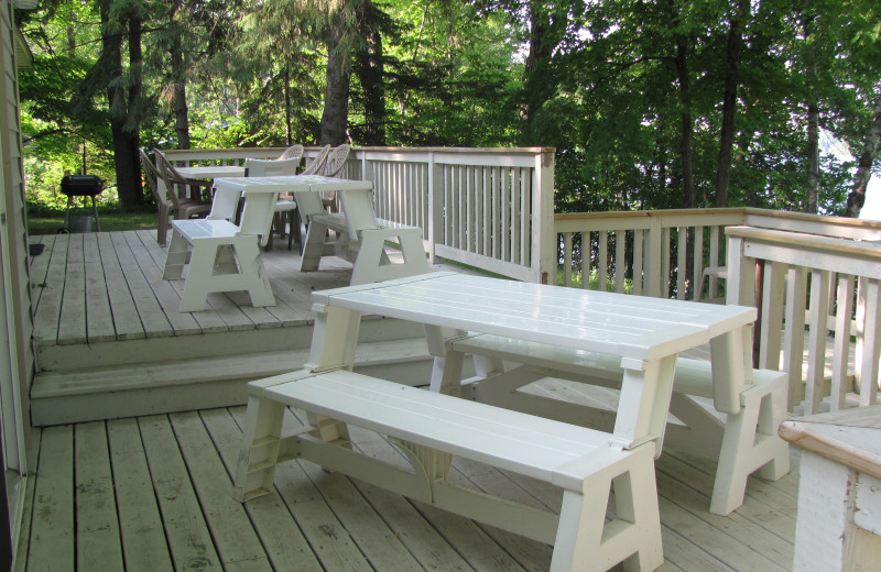 Cabin patio at SweetWater Resort.
