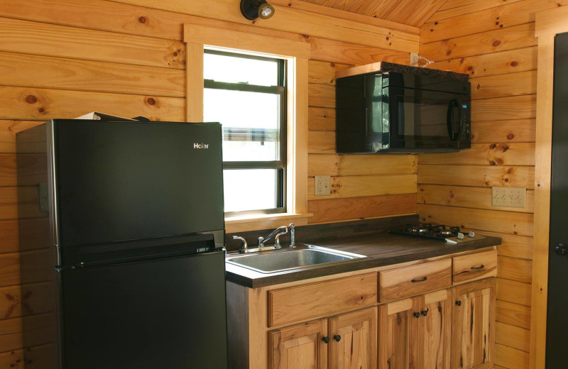 Cabin bedroom at Mi-Te-Jo Campground.