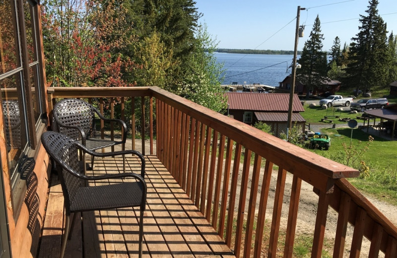 Cabin deck at Pine Tree Cove Resort.