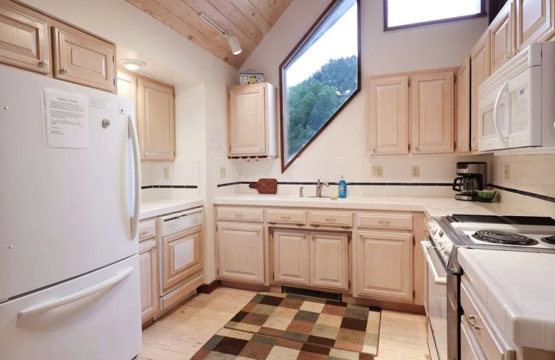 Cabin kitchen at Newlands Lodge.