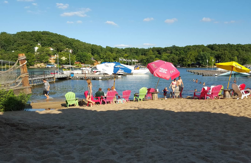 Beach at Lake Breeze Resort.