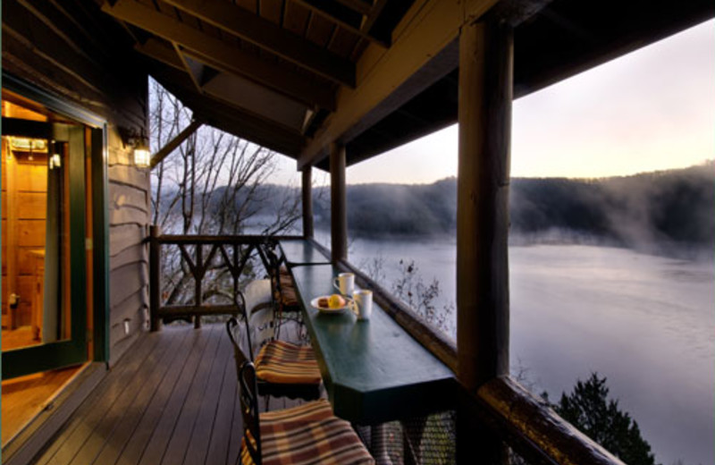 Deck view at Winterwood Lakeside Cottage.