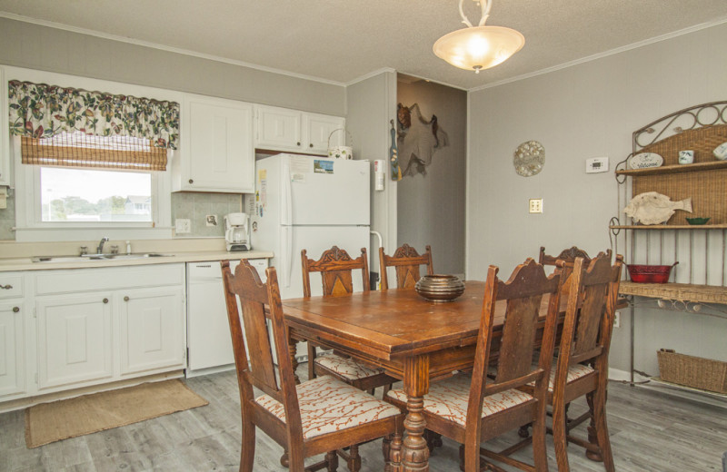 Rental kitchen at Oak Island Accomodations.