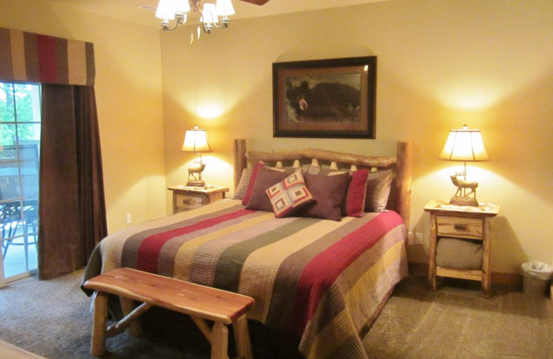 Guest bedroom at Vickery Resort On Table Rock Lake.