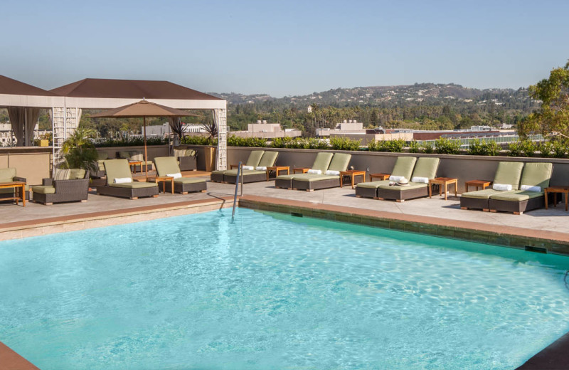 Outdoor pool at Raffles L'Ermitage Beverly Hills.