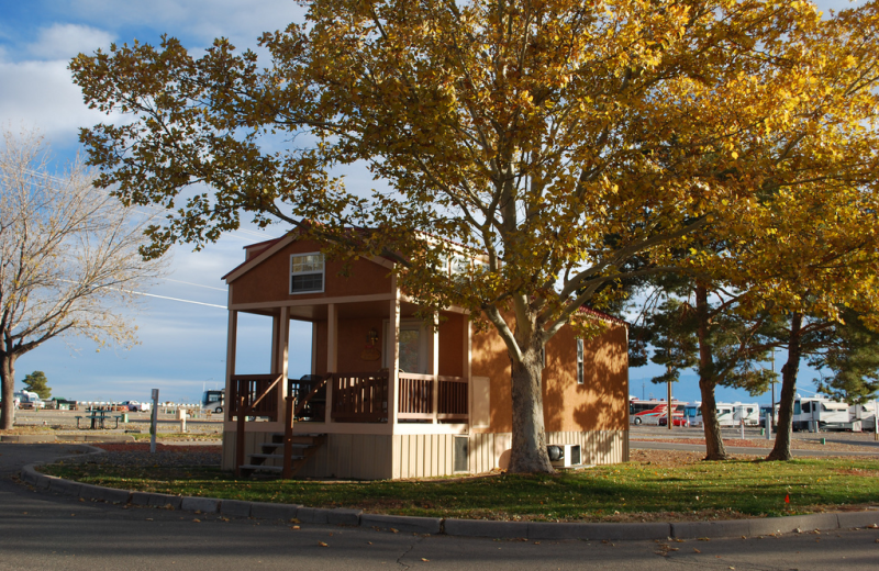 Cabin exterior at American RV Park.