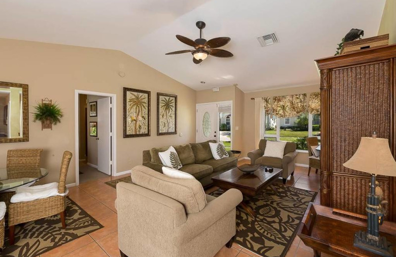 Rental living room at Harborview Rentals.