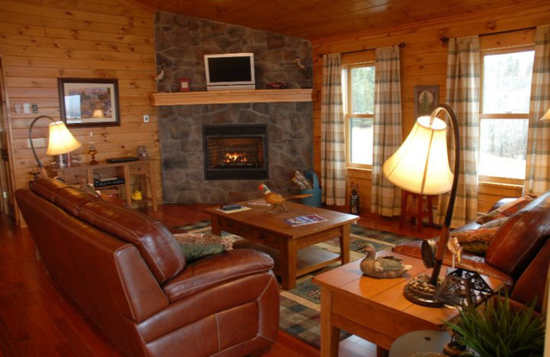 Cabin living room at Cabins at Lopstick.