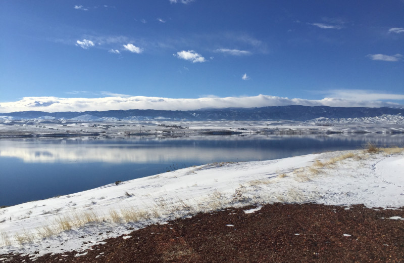 Winter view of Lakeview Lodge 307.