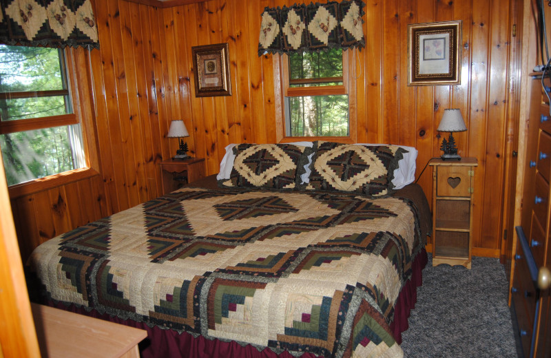 Cabin bedroom at The Estrold Resort.