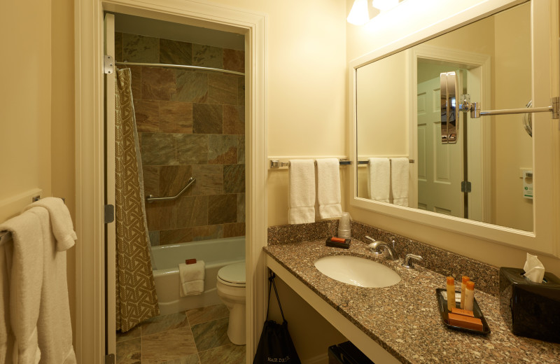 Guest bathroom at The Sparhawk Oceanfront Resort.