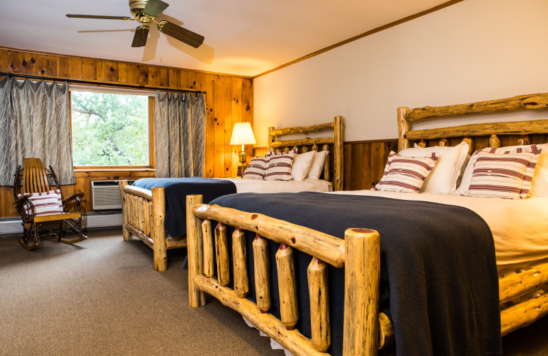 Cottage room at Garnet Hill Lodge.  Nestled in the woods short distance from the main building of our four-season resort, this spacious room offers calm and relaxation while providing you access to the activities and restaurant at Garnet Hill.