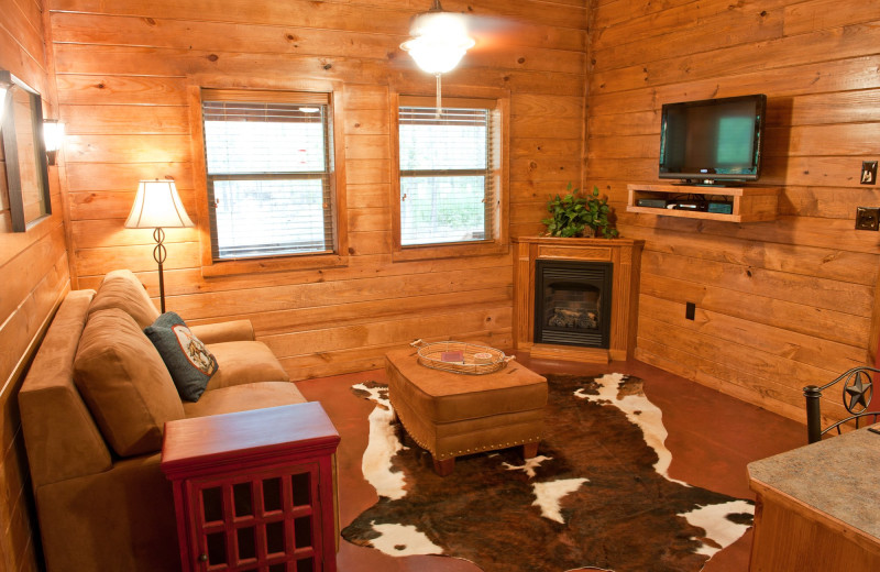 Cabin living room at Remember When Cabins.