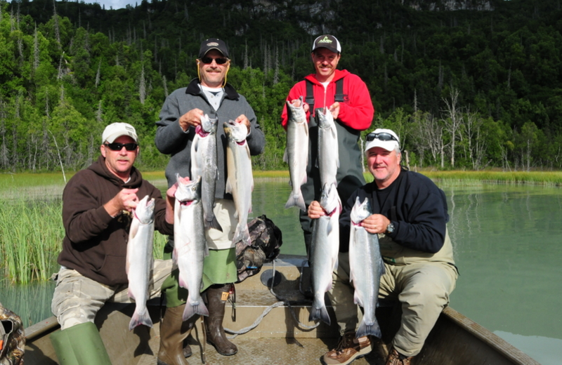 Silver salmon fishing at Gone Fishin' Lodge.