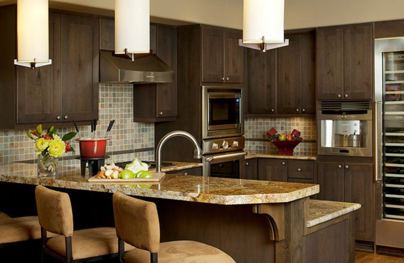 Guest kitchen at One Ski Hill Place.