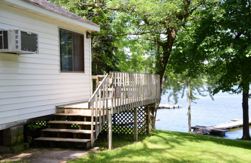 Cabin exterior at Riverside Resort.