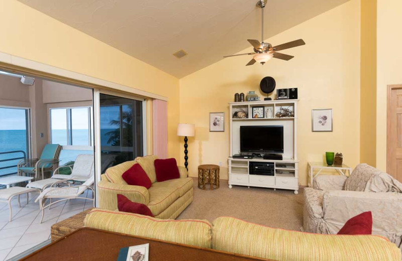 Rental living room at Florida Keys Vacation Rentals.