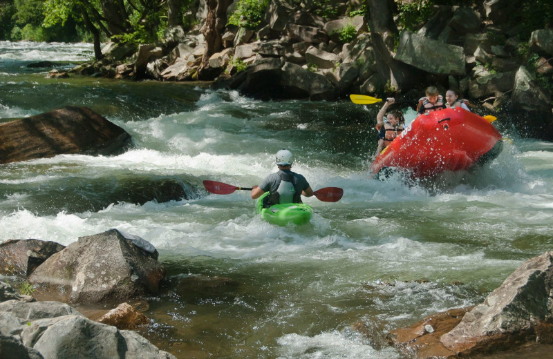 Kayaking at Hidden Creek Cabins.