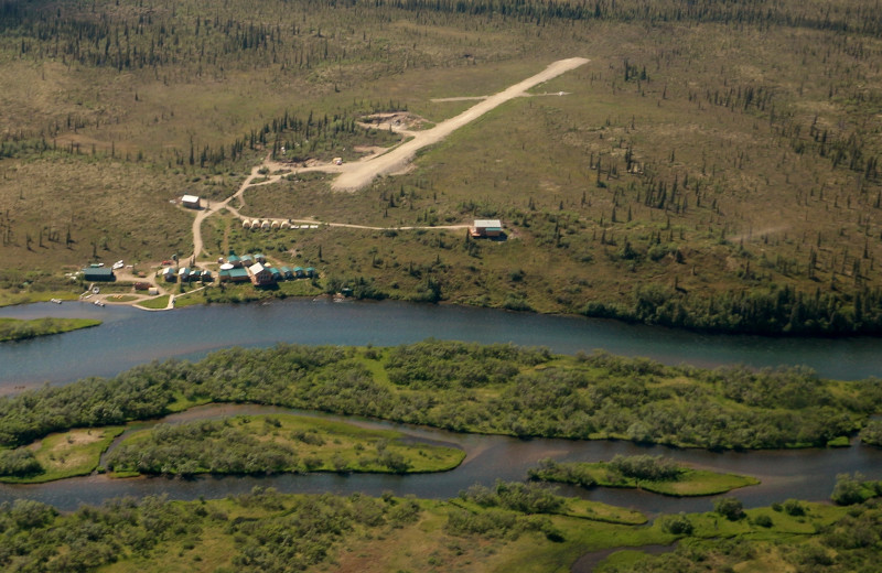 Aerial view of Alaska Trophy Adventures Lodge.