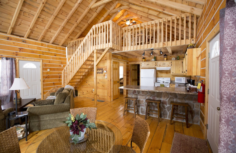 Cabin interior at Aspen Ridge.