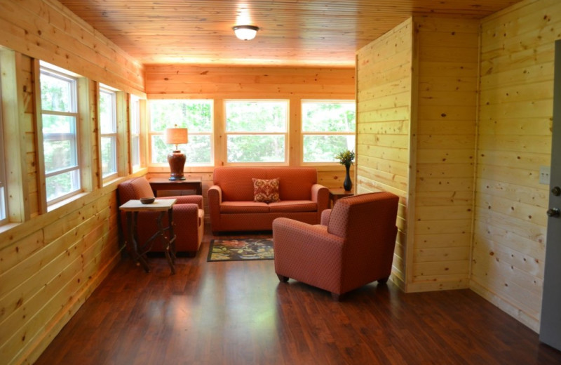 Cabin porch at Sautee Resorts.