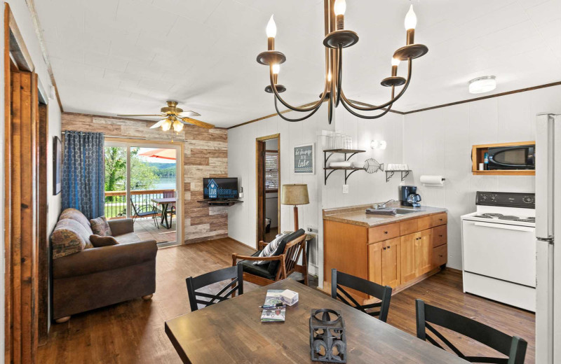 Rental cabin interior at Branson Vacation Rentals.