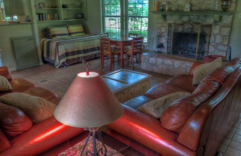 Cabin living room at Foxfire Cabins.